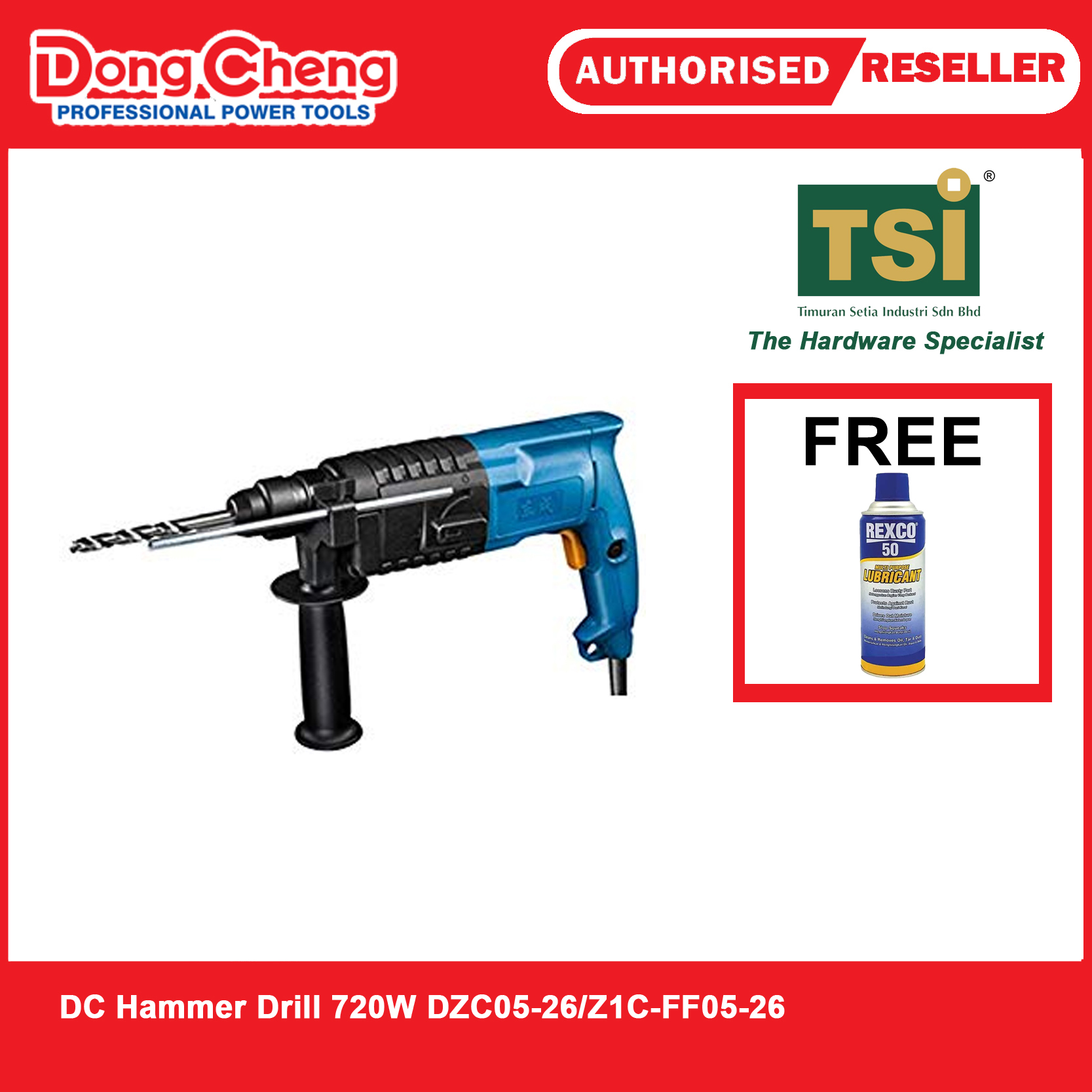 DONG CHENG Rotary Hammer Drill 720W DZC0526B/Z1CFF0526